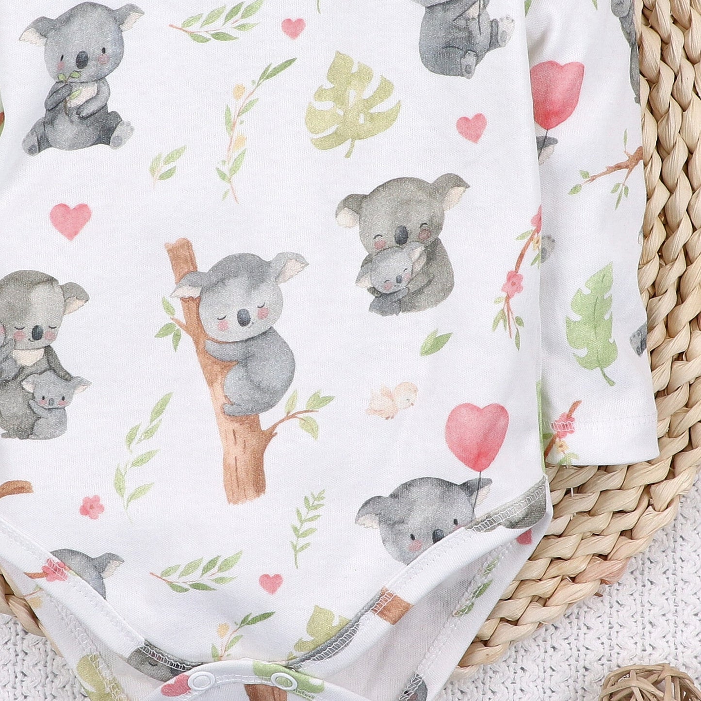 Body bebé Dulce Koala algodón orgánico Polonia manga corta
