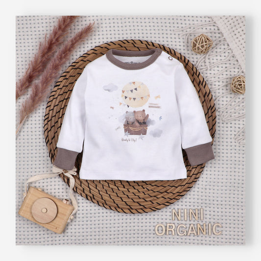 Blusa bebé Balloon Friends algodón orgánico estampado