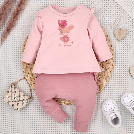 Blusa bebé Pequeños Ratones algodón orgánico estampado ratones