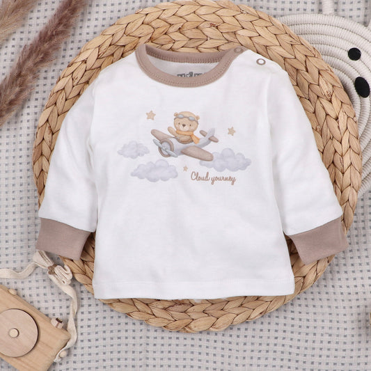 Blusa Bebé SKY JOURNEY Algodón Orgánico Estampado Aviones