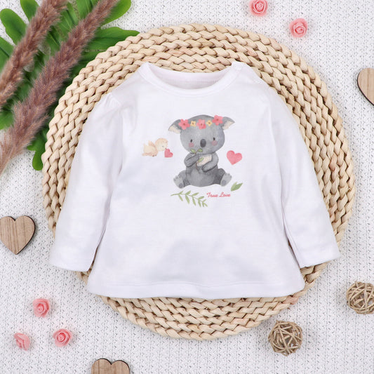 Blusa bebé Dulce Koala algodón orgánico estampado digital