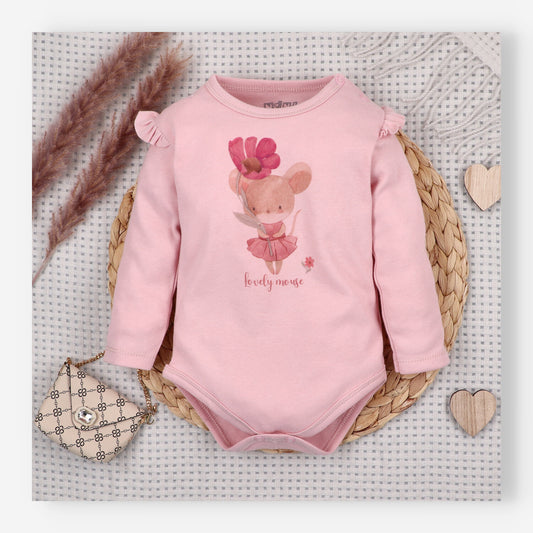 Body bebé Pequeños Ratones algodón orgánico BabyChic