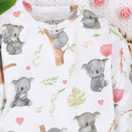 Body bebé Dulce Koala algodón orgánico Polonia manga corta