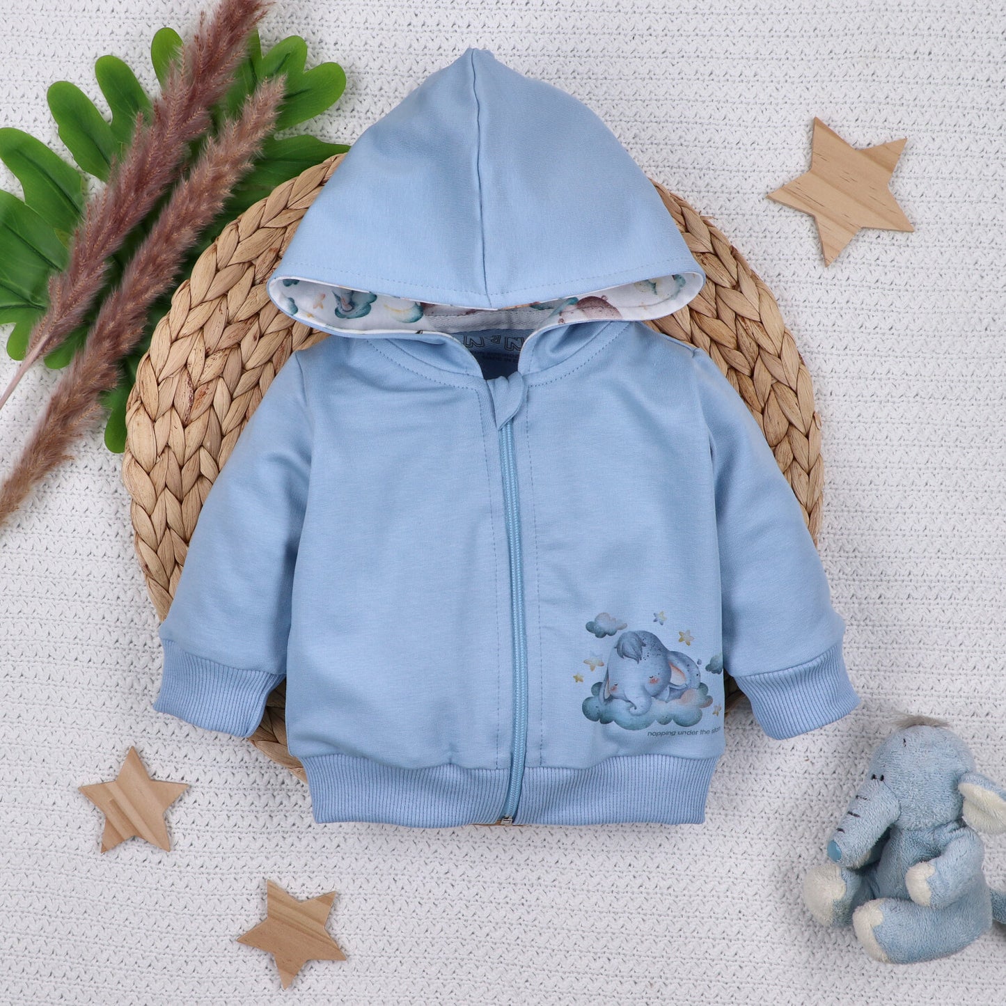 Sudadera bebé LITTLE DREAMERS algodón orgánico cremallera