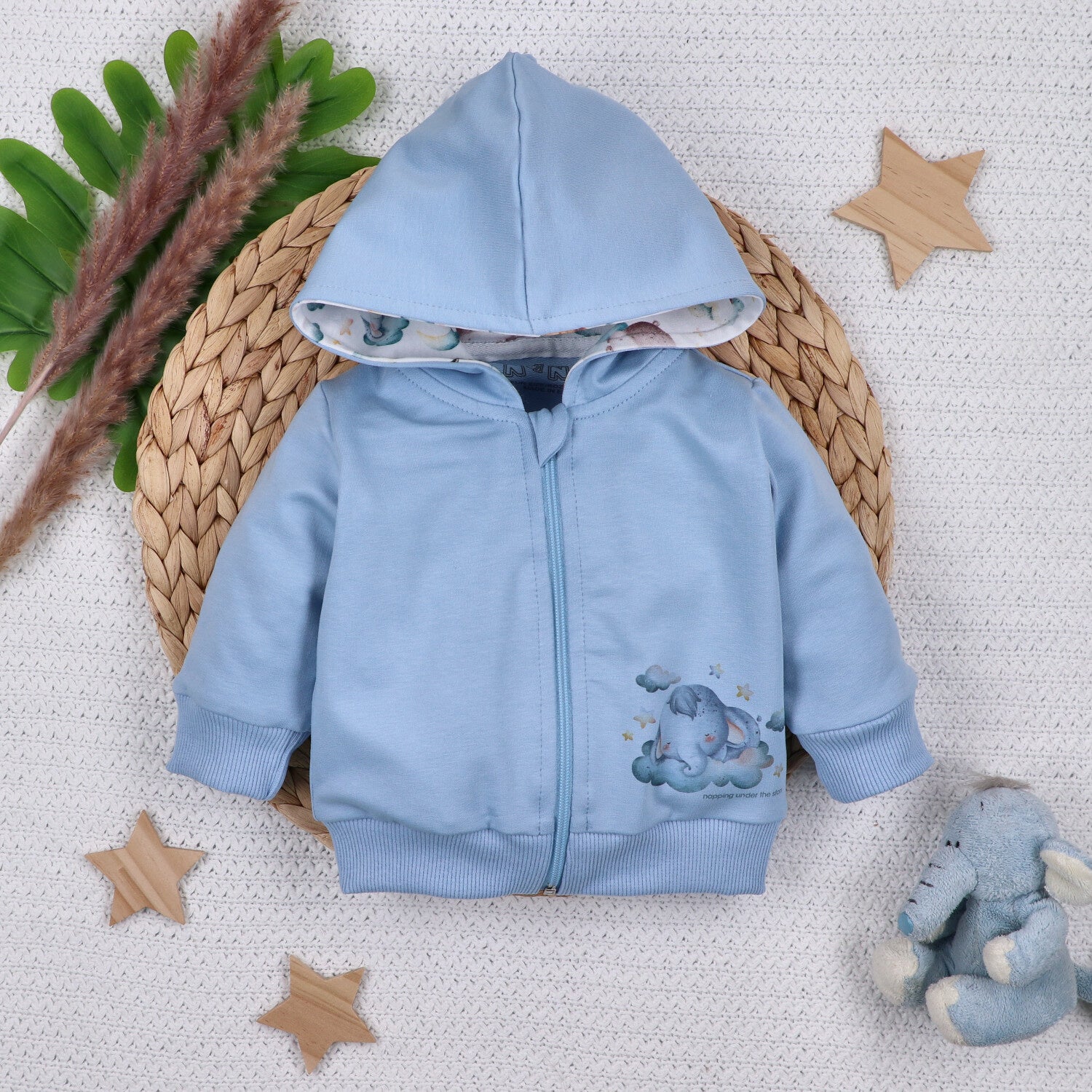Sudadera bebé LITTLE DREAMERS algodón orgánico cremallera