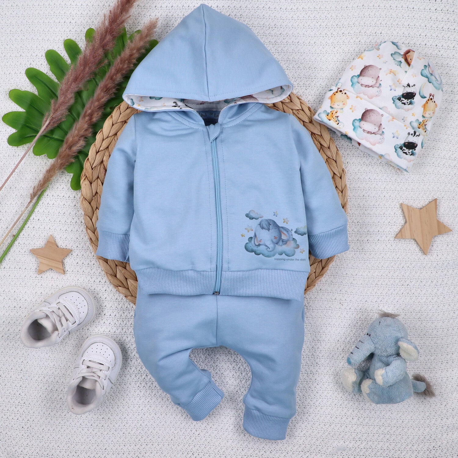 Sudadera bebé LITTLE DREAMERS algodón orgánico cremallera
