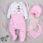 Conjunto 4 piezas bebé Happy Animals algodón orgánico NINI