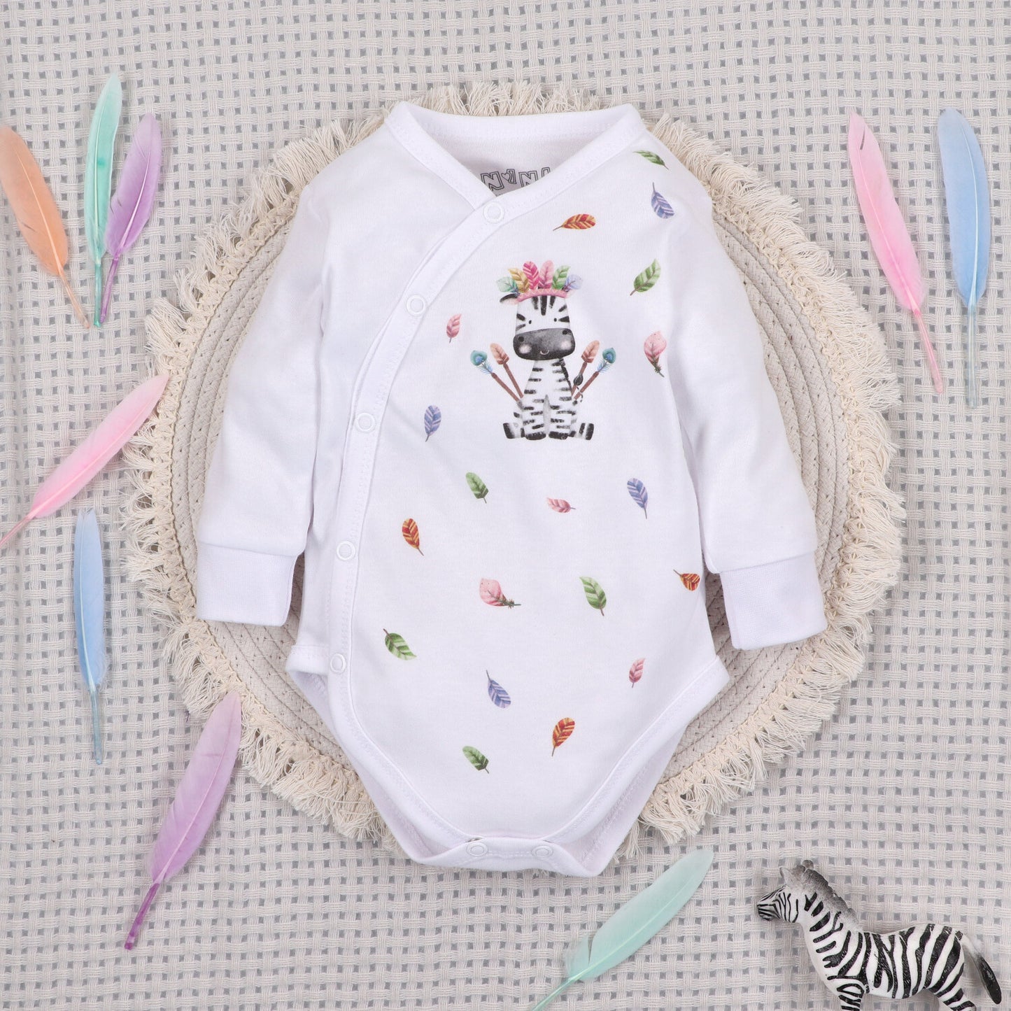 Conjunto 4 piezas bebé Happy Animals algodón orgánico NINI